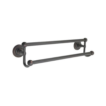 Emtek 24" Traditional Brass Double Towel Bar w/Lancaster Rosette